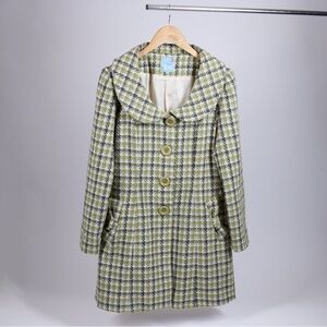 Anthropologie T. Bleu Green Plaid Women's Coat (M)